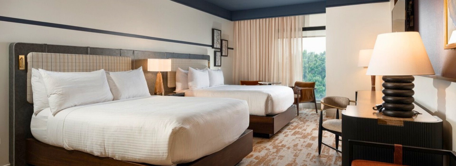 Double Queen Bedroom Features at The Elmore Hotel in Southlake TX